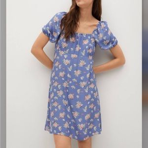 Mango blue floral dress